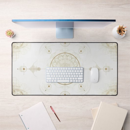 Golden Geometric Desk Mat (Bureau 1)