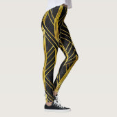 Golden Geometric Dimoned Art Deco over zwarte marm Leggings (Rechts)