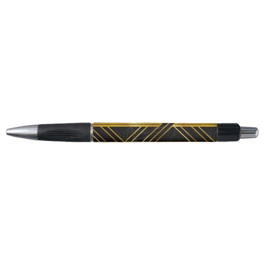 Golden Geometric Dimoned Art Deco over zwarte marm Pen (Voorkant)