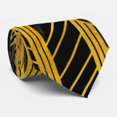 Golden Geometric Dimoned Art Deco over zwarte marm Stropdas (Opgerold)