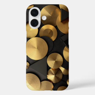 Golden Geometric Luxury Abstract iPhone 16 Hoesje
