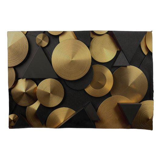 Golden Geometric Luxury Abstract Kussensloop (Voorkant)