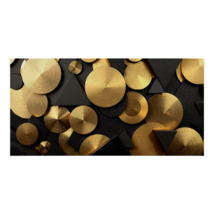 Golden Geometric Luxury Abstract Perfect Poster