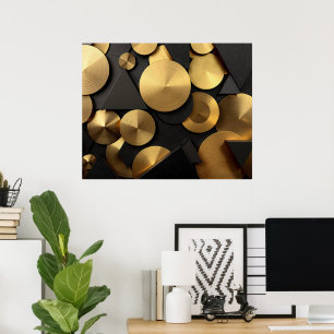 Golden Geometric Luxury Abstract Poster