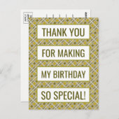 Golden Geometric Pattern, Birthday Dank je Briefkaart (Voorkant / Achterkant)