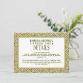 Golden Geometric Pattern, Modern Birthday Detail Kaart (Staand voorkant)