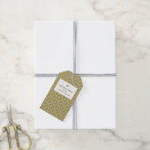 Golden Geometric Pattern, Modern Birthday Party Cadeaulabel (Met Touw)