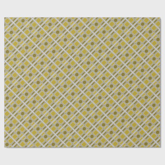 Golden Geometric Pattern, Modern Birthday Party Cadeaupapier (Vlak)