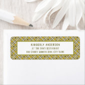 Golden Geometric Pattern, Modern Birthday Party Etiket (Insitu)