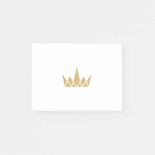 Golden Geometric Shimmering Crown Post-it® Notes (Voorkant)