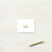 Golden Geometric Shimmering Crown Post-it® Notes (Op bureau)