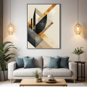 Golden Geometric Symphony Canvas Afdruk