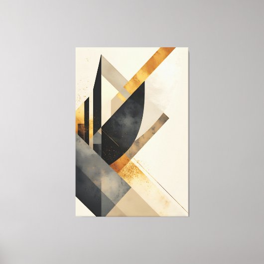 Golden Geometric Symphony Canvas Afdruk (Voorkant)