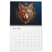 Golden Geometric Wildlife Art Kalender (Jan 2026)