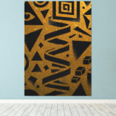 Golden Geometry: A Modern Glow Canvas Afdruk (Insitu (Houten vloer))