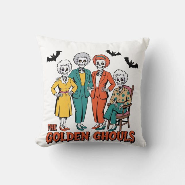 Golden Ghouls Meisjes Halloween Kussen (Voorkant)