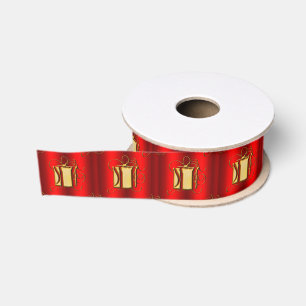 Golden Gifts Red Kerstmis Grosgrain Lint