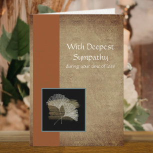 Golden Ginkgo Business Sympathcard Kaart