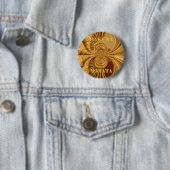 Golden Giraffe Art Print Ronde Button 5,7 Cm (In situ)