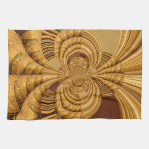 Golden Giraffe Art Print Theedoek
