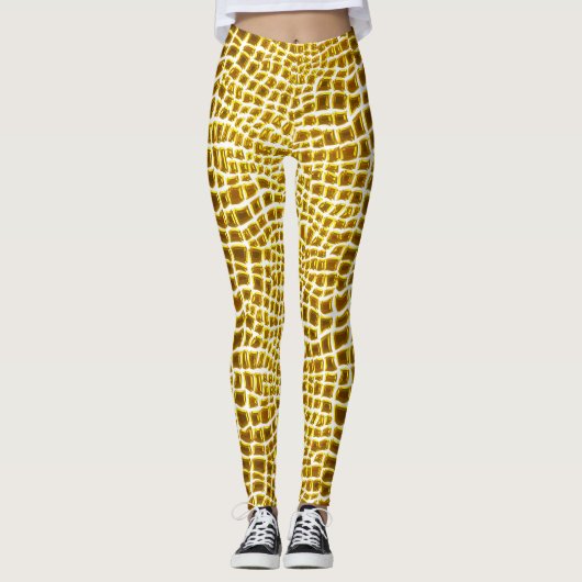 Golden Giraffe Print Leggings (Voorkant)