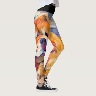 GOLDEN GIRL chow full motif Leggings