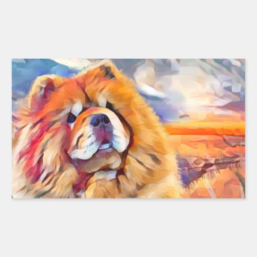 GOLDEN GIRL Chow rechthoek stickers (Voorkant)
