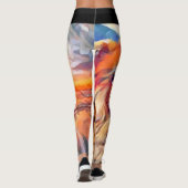 GOLDEN GIRL chow volledige patroon Leggings (Achterkant)