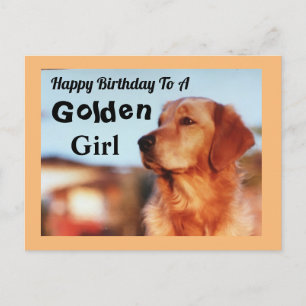 Golden Girl Happy Birthday Golden Retriever Briefkaart