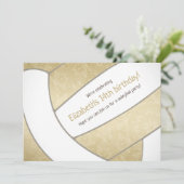 Golden girly volleybalsport kaart (Staand voorkant)