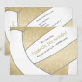 Golden girly volleybalsport kaart (Voorkant / Achterkant)