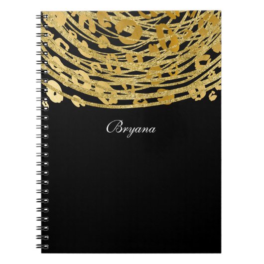 Golden Glam Cheetah Print Exotic Animal Print Notitieboek (Voorkant)