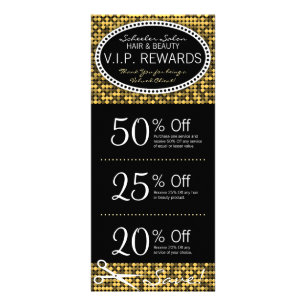 Golden Glam Custom Salon Coupon-rackkaarten Reclamekaart