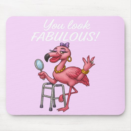 Golden Glam Flamingo Muismat (Voorkant)