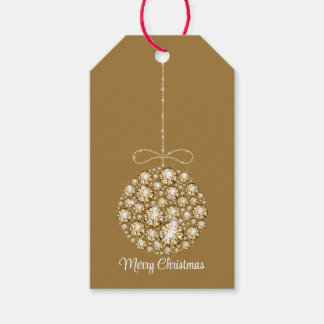 Golden Glam Merry Christmas Gift Label Cadeaulabel