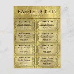 Golden Glam Raffle Tickets Briefkaart
