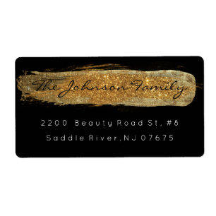 Golden Glam Sparkly Glitter Black Bruske Etiket
