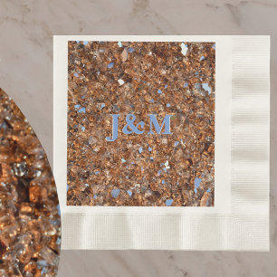 Golden Glass Bronze met Initialen Servet