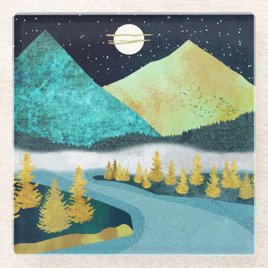 Golden Glazen Onderzetter (Voorkant)