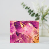 Golden Gleaming Amethyst Crystal Briefkaart (Staand voorkant)