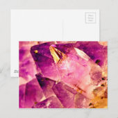 Golden Gleaming Amethyst Crystal Briefkaart (Voorkant / Achterkant)