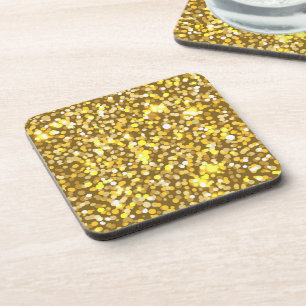 Golden glitter bier onderzetter