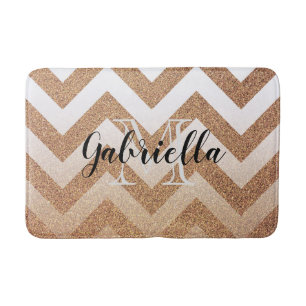 Golden Glitter Chevrons Badmat
