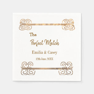 Golden glitter de perfecte match paar na servet