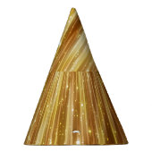 Golden Glitter: heldere Abstracte achtergrond. Feesthoedjes (Rechts)