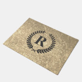 Golden glitter met monogram deurmat (Schuin)
