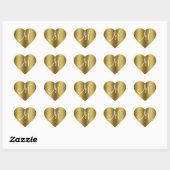 Golden Glitter Monogram Hart Sticker (Vel)