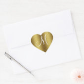 Golden Glitter Monogram Hart Sticker (Envelop)