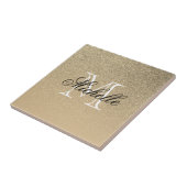 Golden Glitter Monogram Tegeltje (Zijkant)