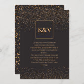 Golden Glitter Persoonlijke uitnodiging in het Spa (Voorkant / Achterkant)